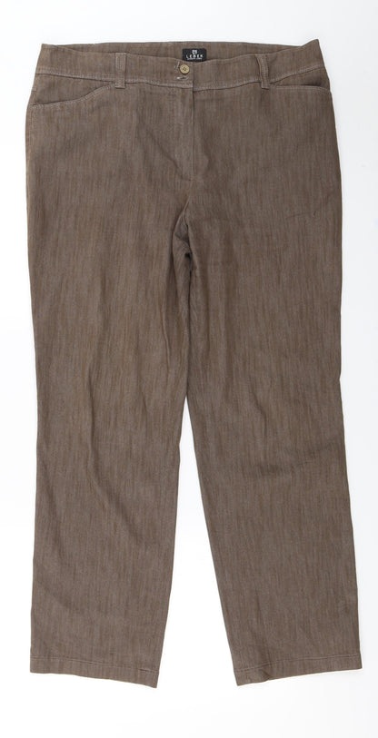 Womens UK Size 18 Lebek Regular Fit  Brown Trousers