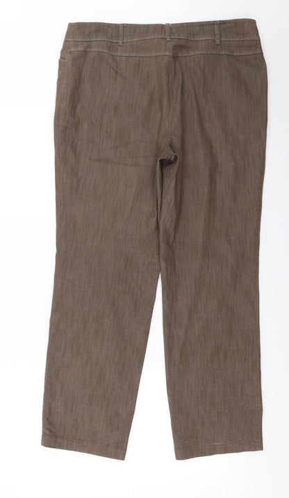 Womens UK Size 18 Lebek Regular Fit  Brown Trousers