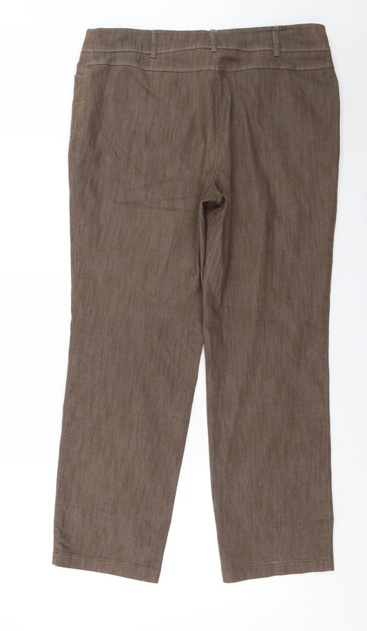 Womens UK Size 18 Lebek Regular Fit  Brown Trousers