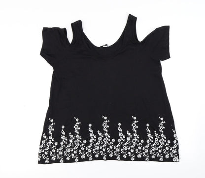 Womens UK Size 12 New Look Black Basic Blouse