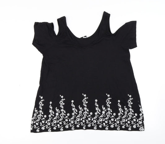 Womens UK Size 12 New Look Black Basic Blouse