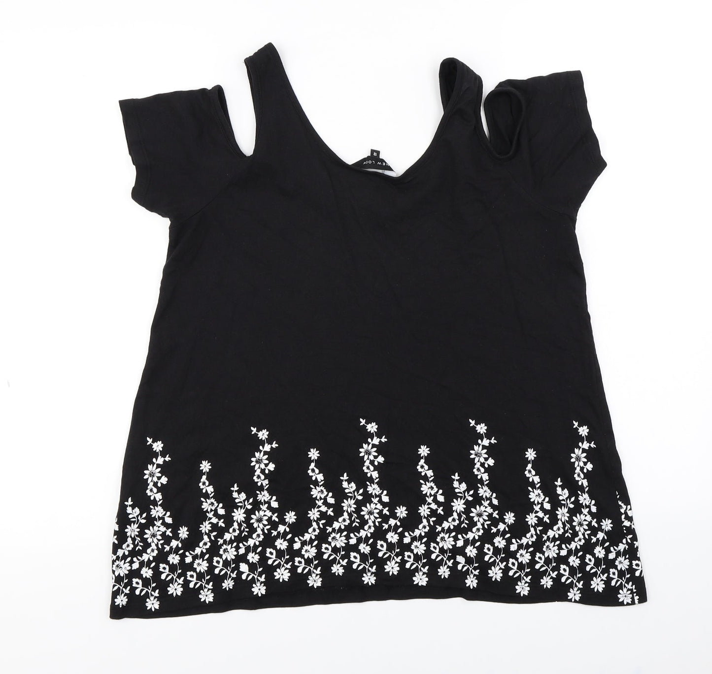 Womens UK Size 12 New Look Black Basic Blouse