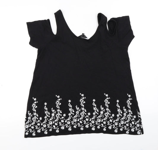 Womens UK Size 12 New Look Black Basic Blouse