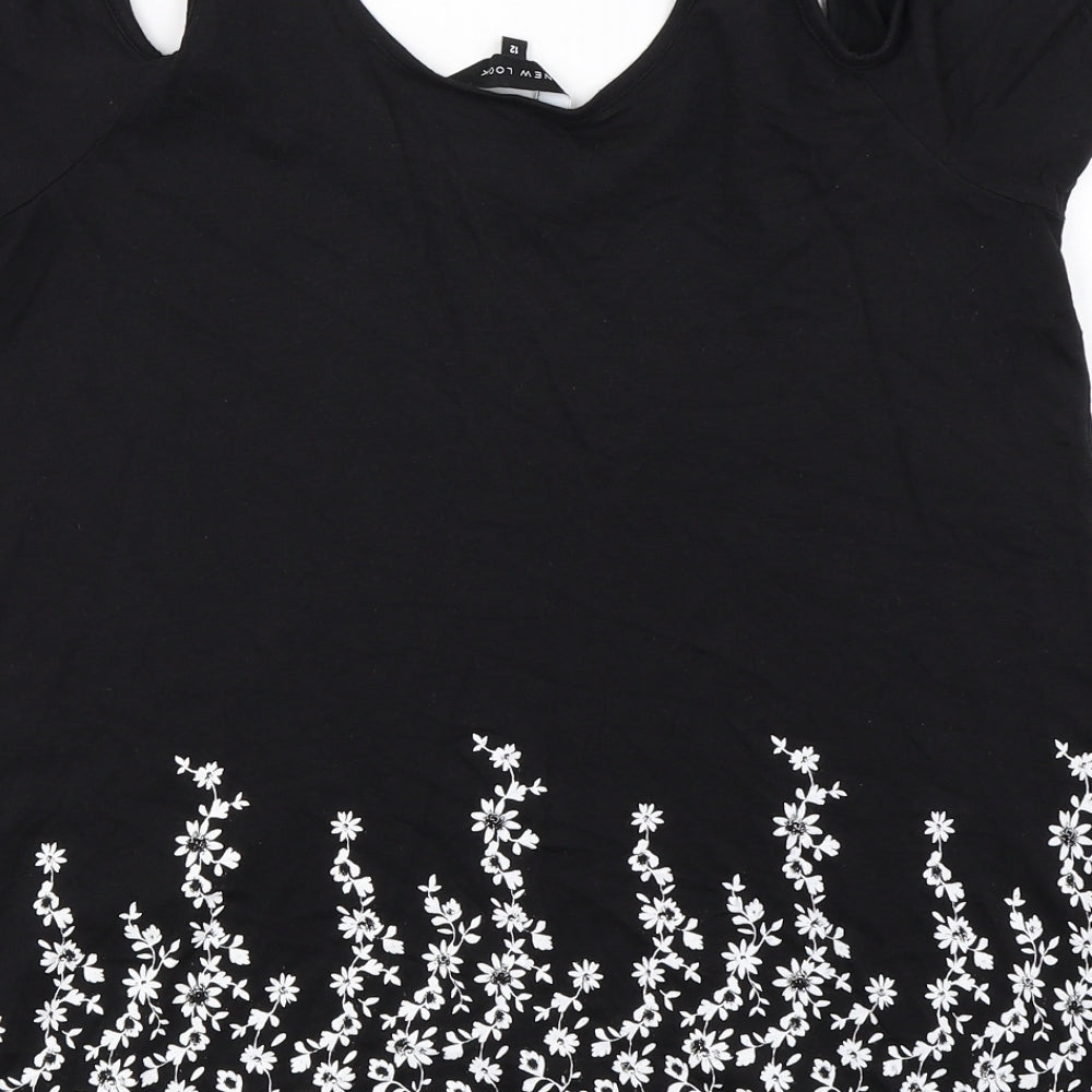 Womens UK Size 12 New Look Black Basic Blouse