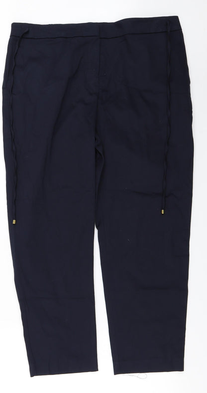 Womens UK Size 18 Very Regular Fit  Blue Trousers