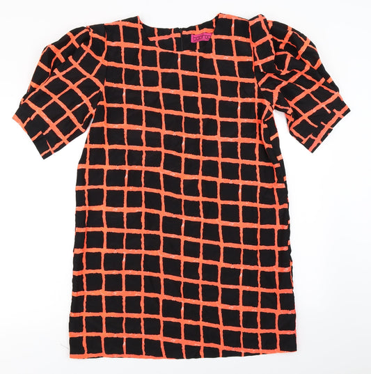 Boohoo  Womens Black Check  A-Line  Size 12