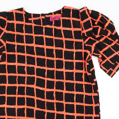 Boohoo  Womens Black Check  A-Line  Size 12