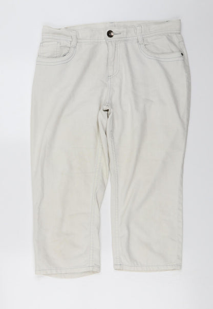 Womens UK Size 12 Marks and Spencer Regular Fit Cropped White Jeans