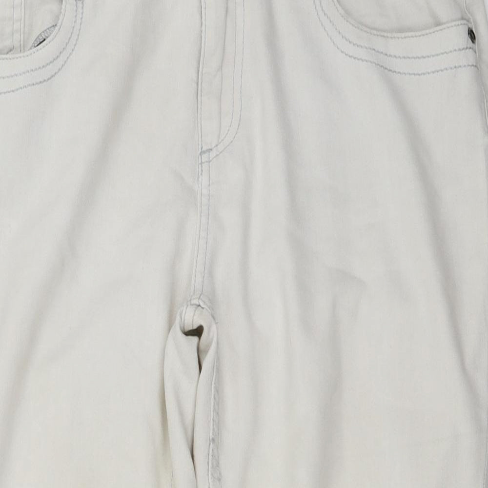 Womens UK Size 12 Marks and Spencer Regular Fit Cropped White Jeans