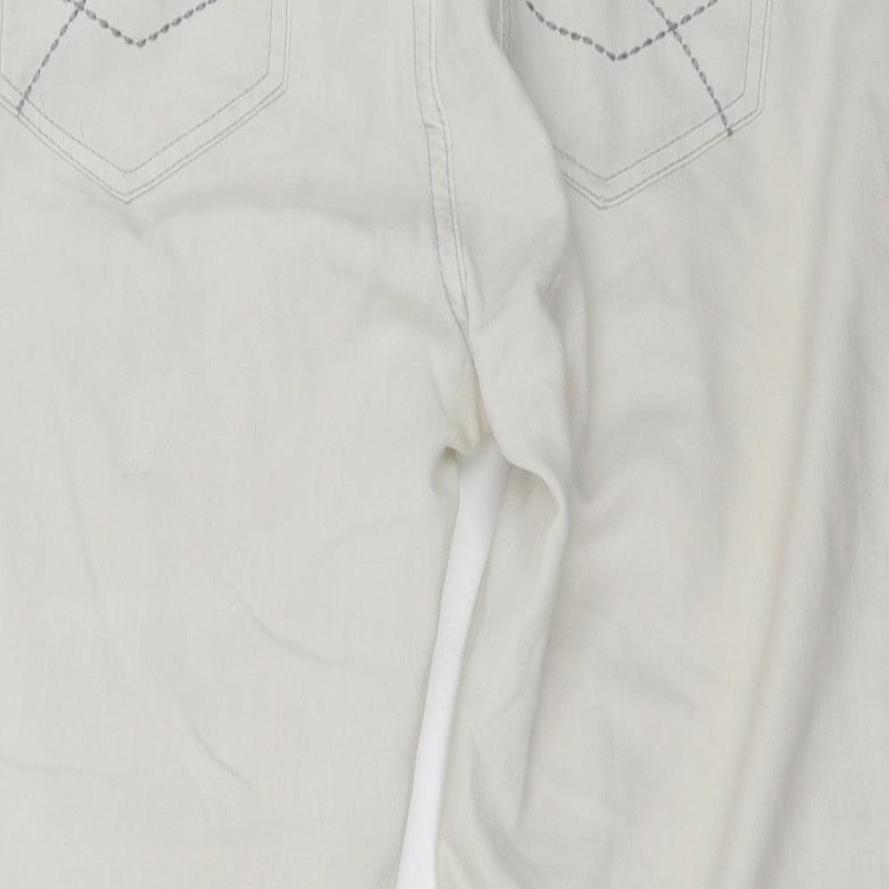 Womens UK Size 12 Marks and Spencer Regular Fit Cropped White Jeans