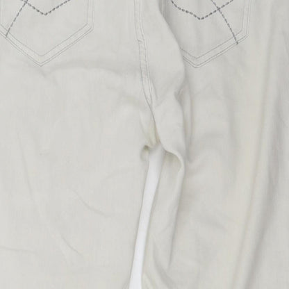 Womens UK Size 12 Marks and Spencer Regular Fit Cropped White Jeans