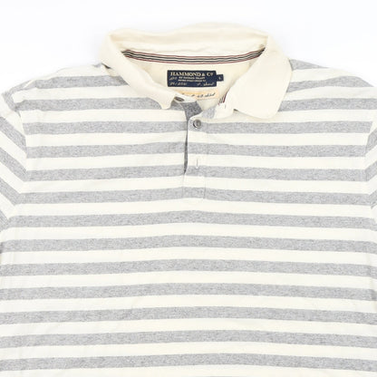 Hammond & CO  Mens Ivory Striped   Polo Size L