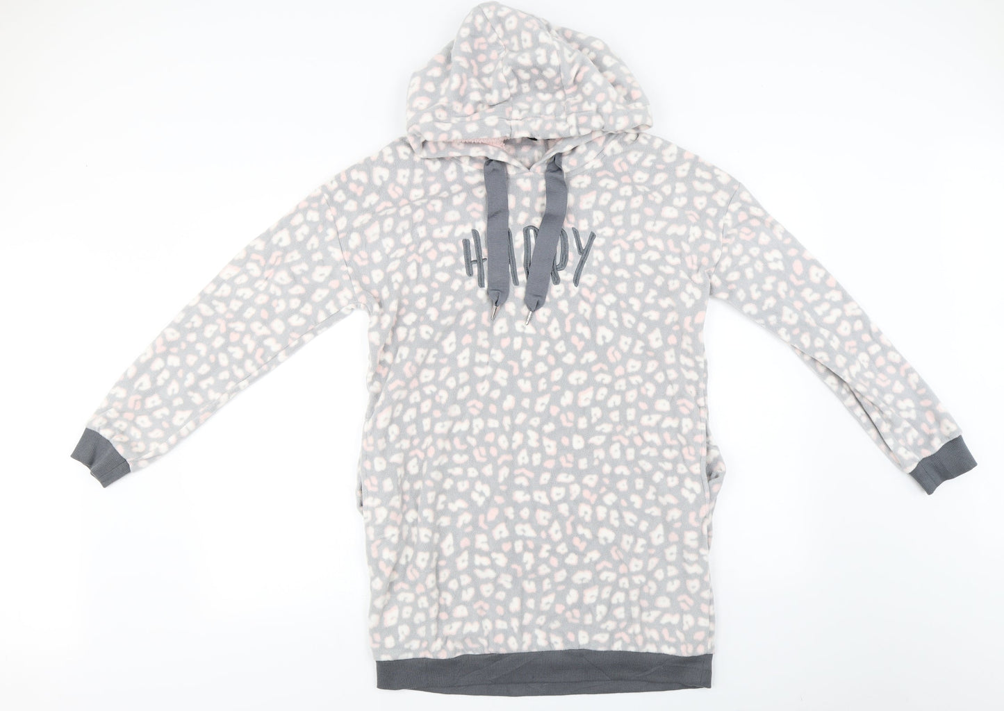 ESMARA  Womens Grey Animal Print  Pullover Hoodie Size M