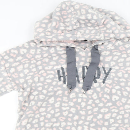 ESMARA  Womens Grey Animal Print  Pullover Hoodie Size M