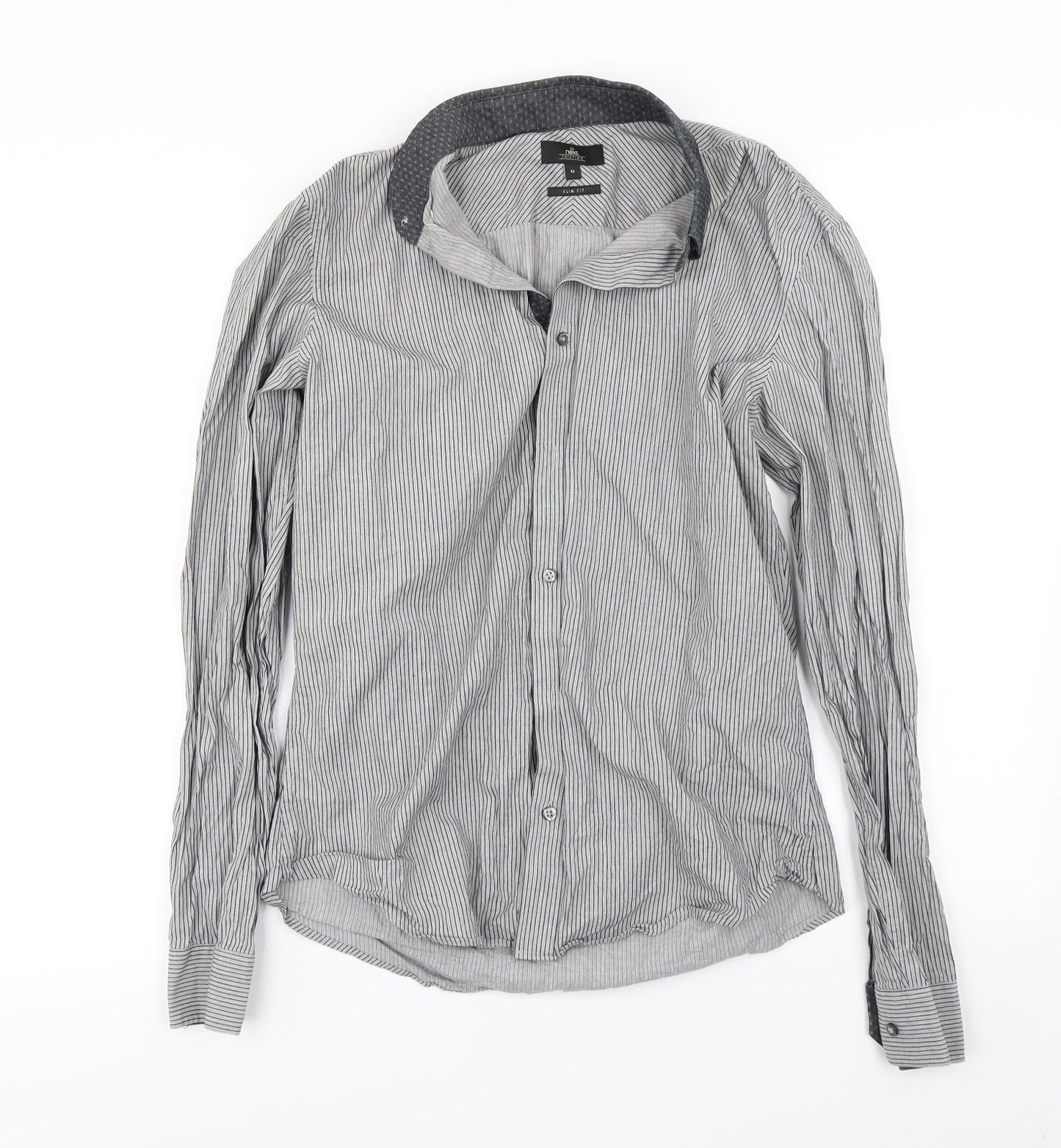 Mens UK Size M NEXT Grey  Button-Up Long Sleeve Casual Shirt