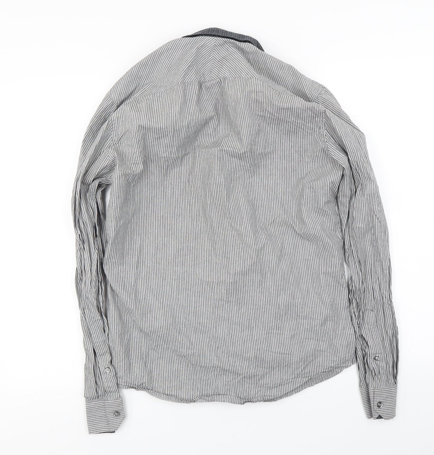 Mens UK Size M NEXT Grey  Button-Up Long Sleeve Casual Shirt