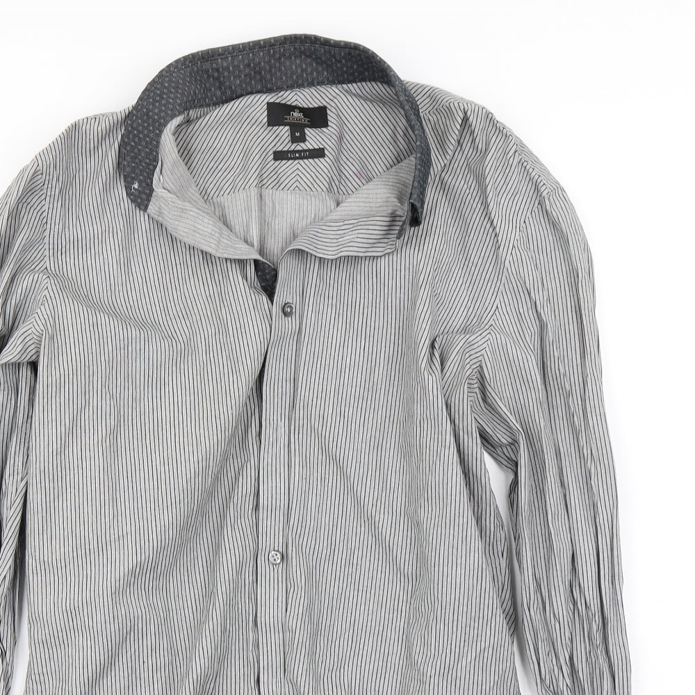 Mens UK Size M NEXT Grey  Button-Up Long Sleeve Casual Shirt