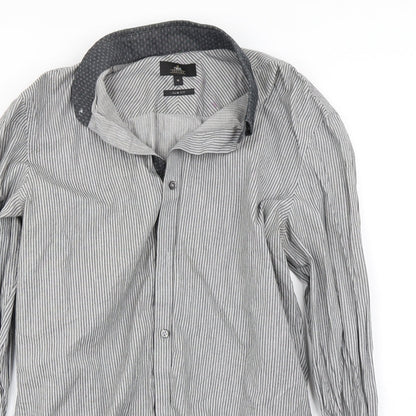 Mens UK Size M NEXT Grey  Button-Up Long Sleeve Casual Shirt