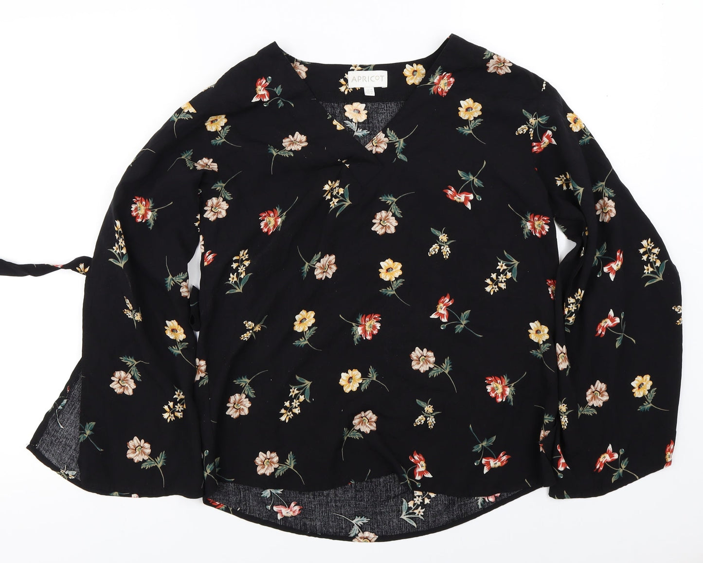 Womens UK Size 8 Apricot Black Basic Blouse