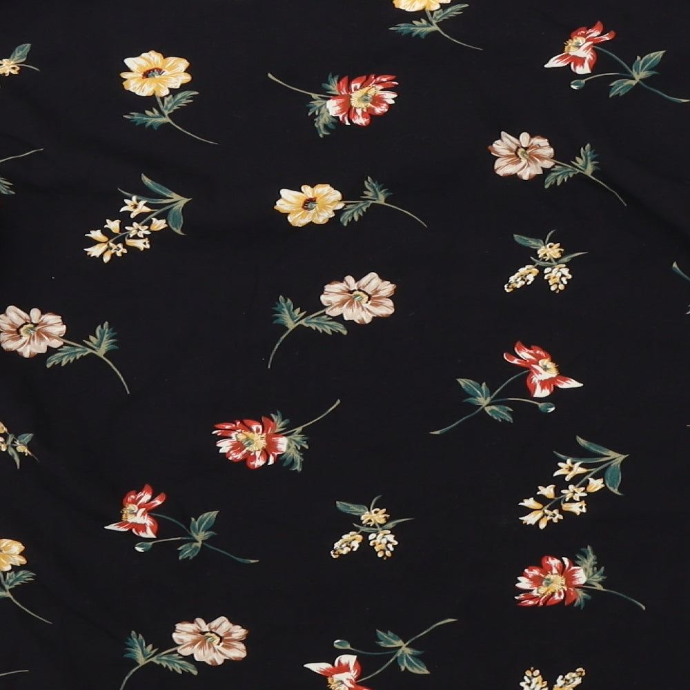Womens UK Size 8 Apricot Black Basic Blouse