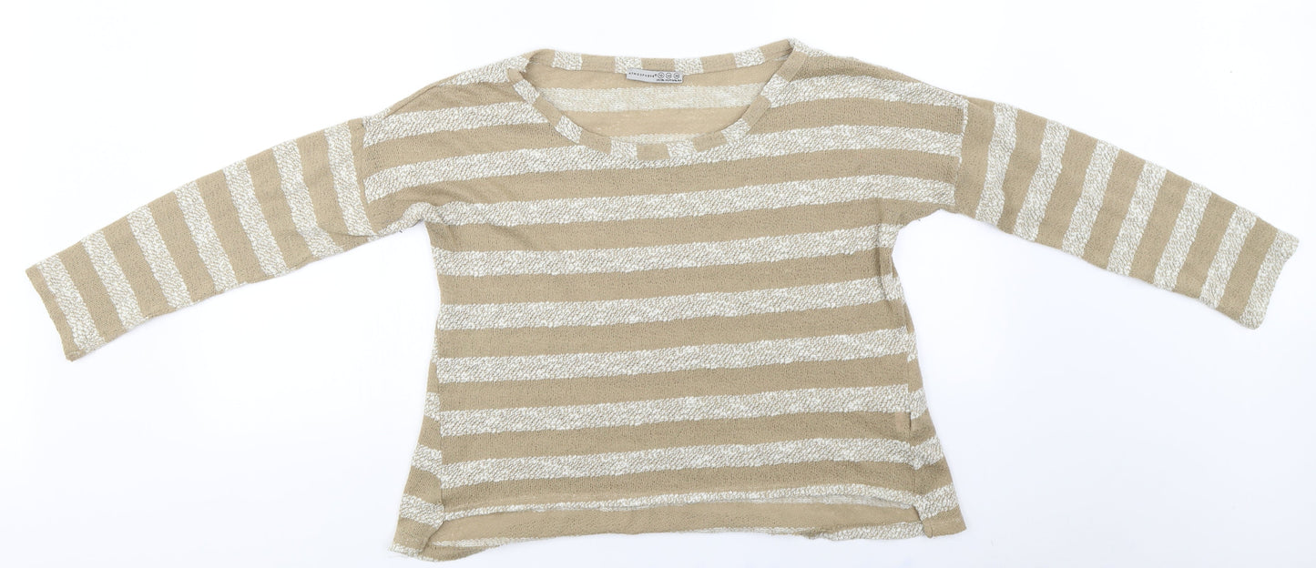 Womens UK Size 12 Atmosphere Beige Basic T-Shirt