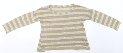 Womens UK Size 12 Atmosphere Beige Basic T-Shirt