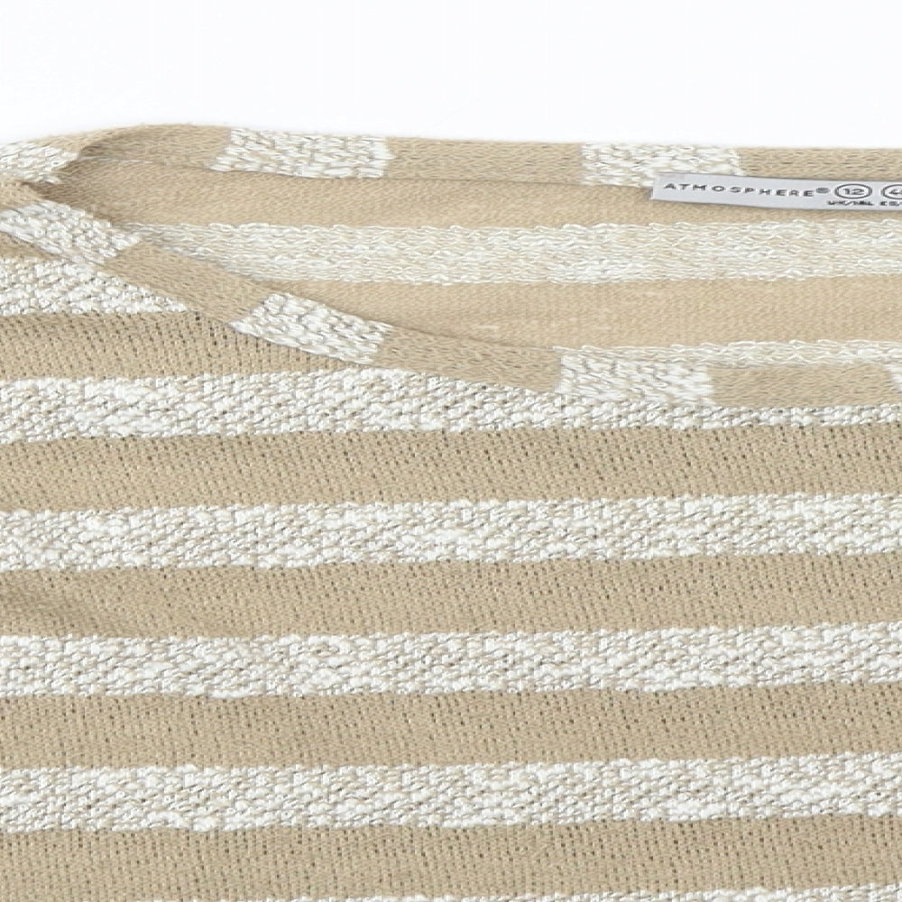 Womens UK Size 12 Atmosphere Beige Basic T-Shirt
