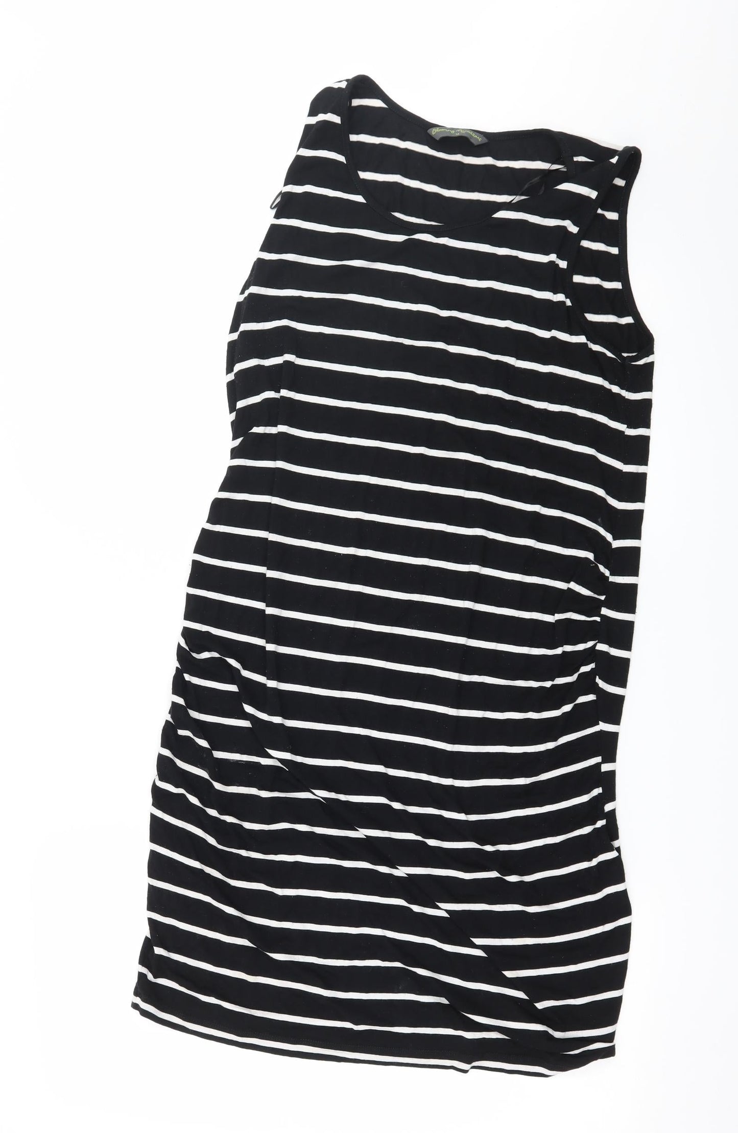 Blooming Marvellous Womens Black Striped Jersey Tank Dress  Size 14