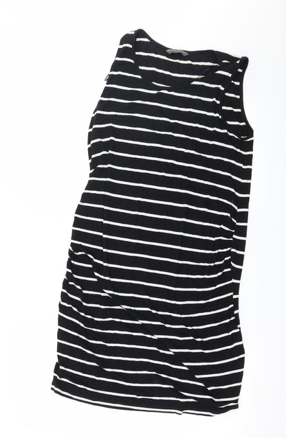 Blooming Marvellous Womens Black Striped Jersey Tank Dress  Size 14
