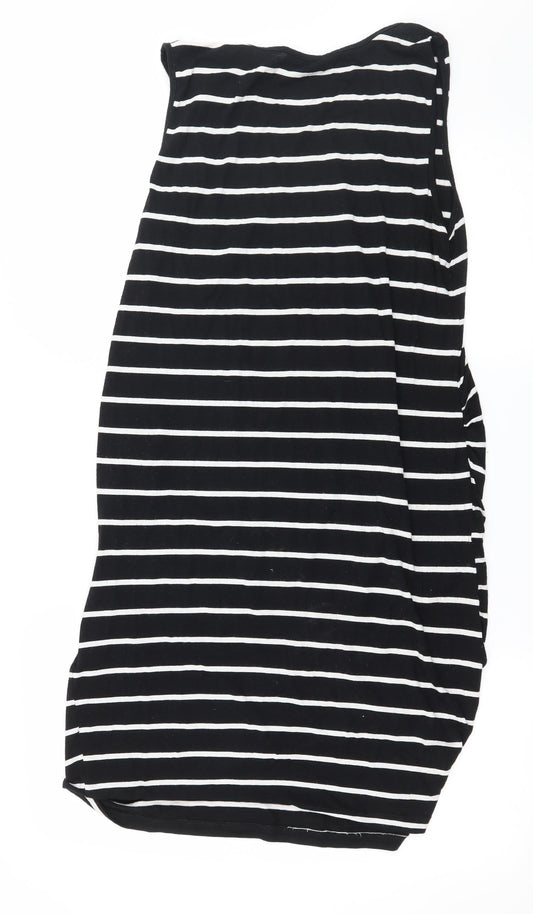 Blooming Marvellous Womens Black Striped Jersey Tank Dress  Size 14