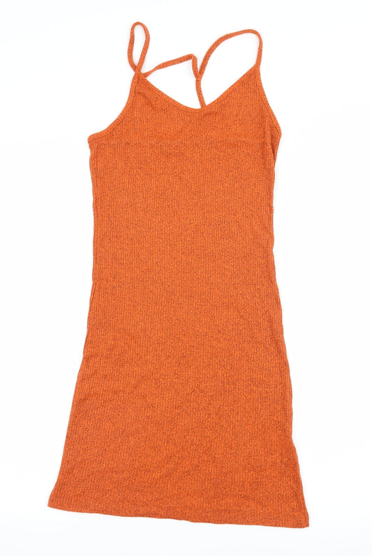Topshop Womens Orange  Jersey Slip Dress  Size 6