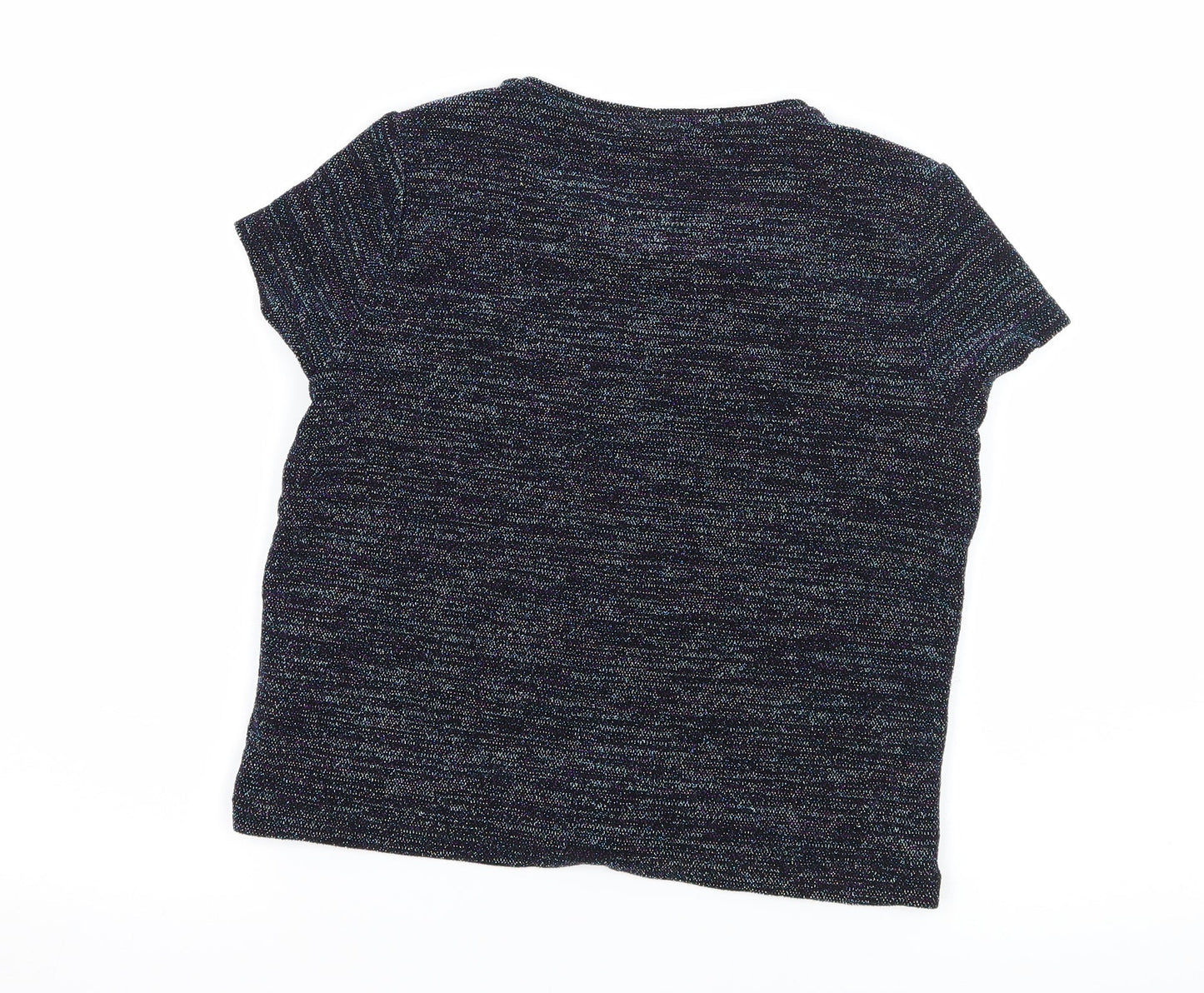 F&F Girls Blue Striped Jersey Basic T-Shirt Size 9-10 Years