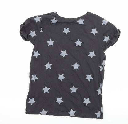 Primark Girls Grey Geometric Jersey Basic T-Shirt Size 10-11 Years  - Brooklyn
