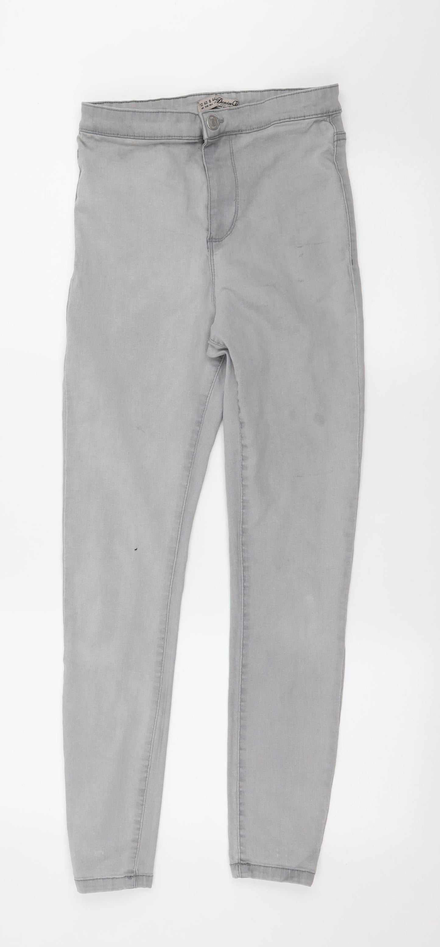 Denim & Co. Womens Grey  Denim Skinny Jeans Size 12 L28 in