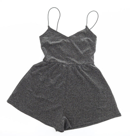 H&M Womens Silver  Jersey Playsuit One-Piece Size 4