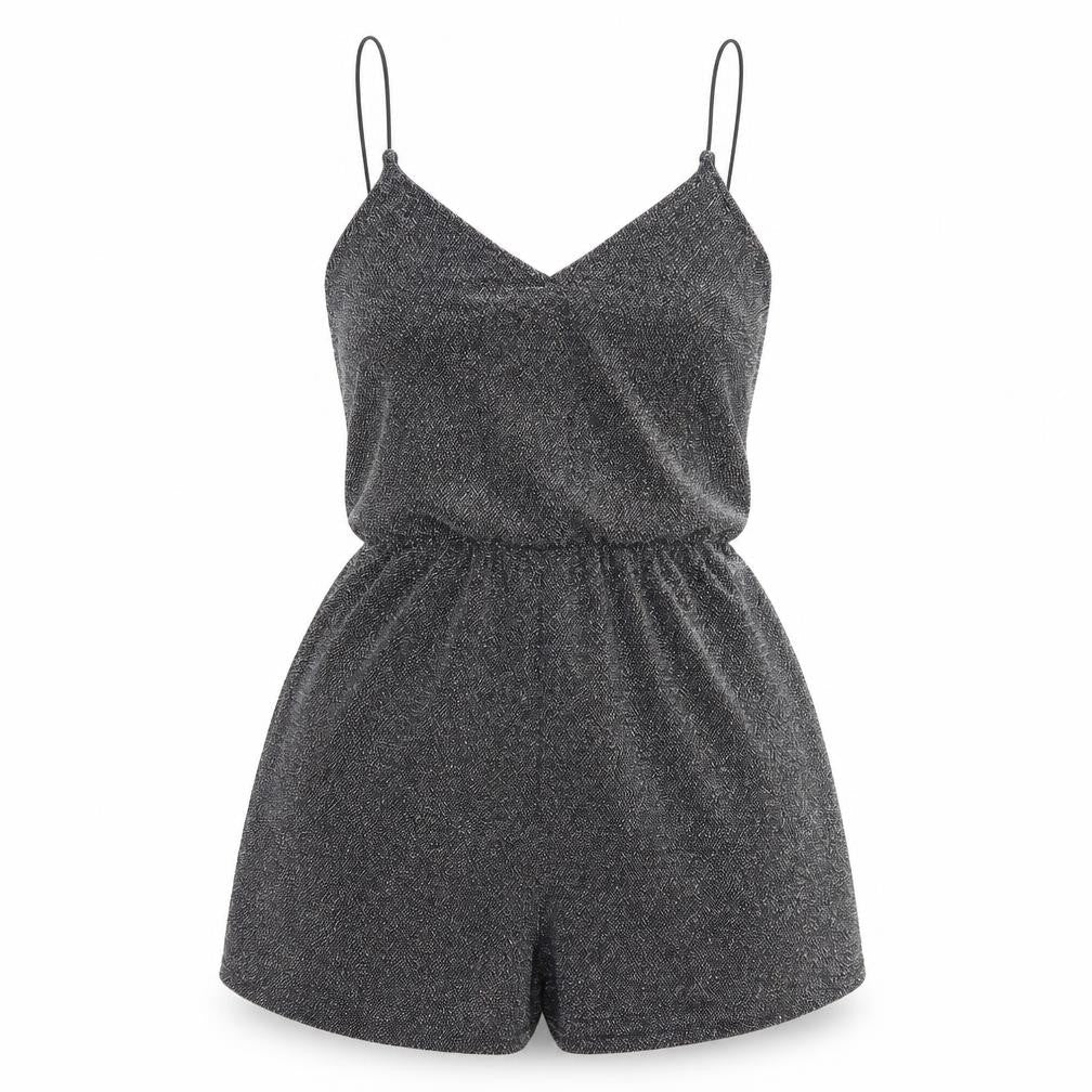 Womens UK Size 4 H&M One-Piece Silver Playsuit