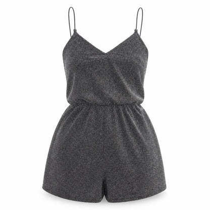 Womens UK Size 4 H&M One-Piece Silver Playsuit