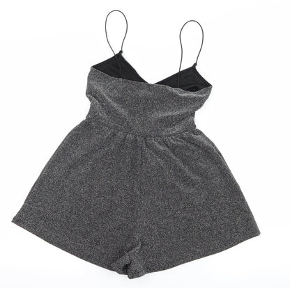 H&M Womens Silver  Jersey Playsuit One-Piece Size 4