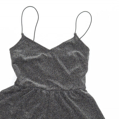 H&M Womens Silver  Jersey Playsuit One-Piece Size 4