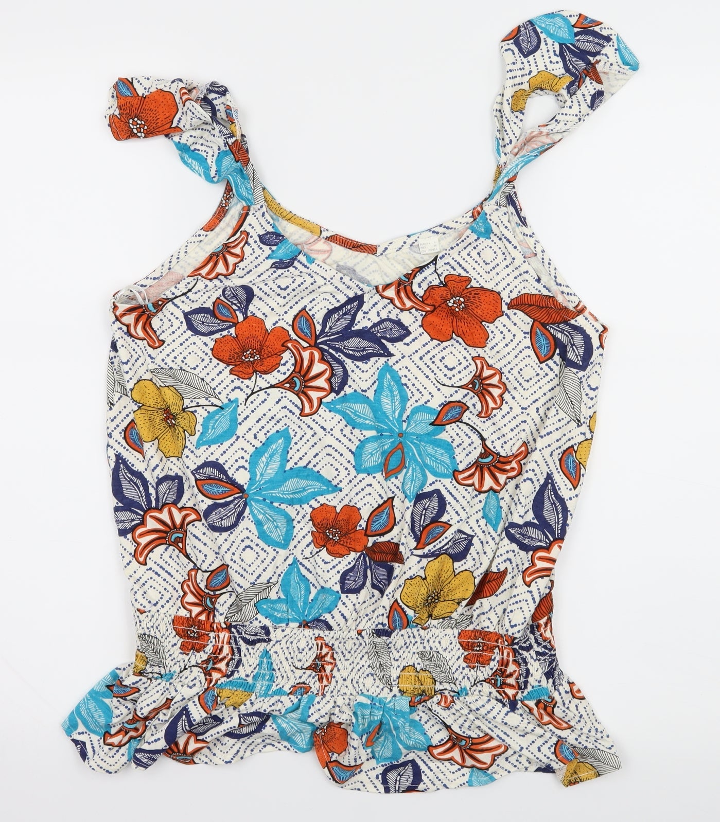 Womens UK Size L Preworn White Camisole Tank