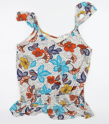 Womens UK Size L Preworn White Camisole Tank