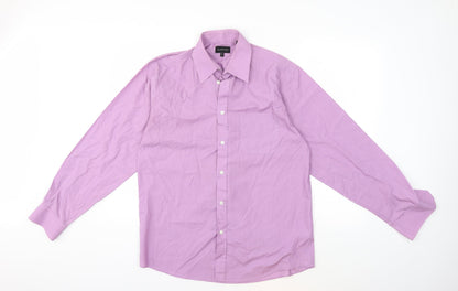 Mens UK Size 15.5 Burton Purple  Button-Up Long Sleeve Casual Shirt