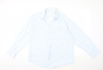 Impressions Womens Blue Floral  Basic Button-Up Size 16