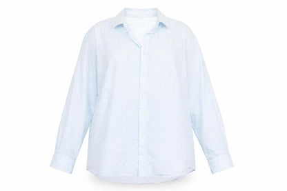 Impressions Womens Blue Floral  Basic Button-Up Size 16