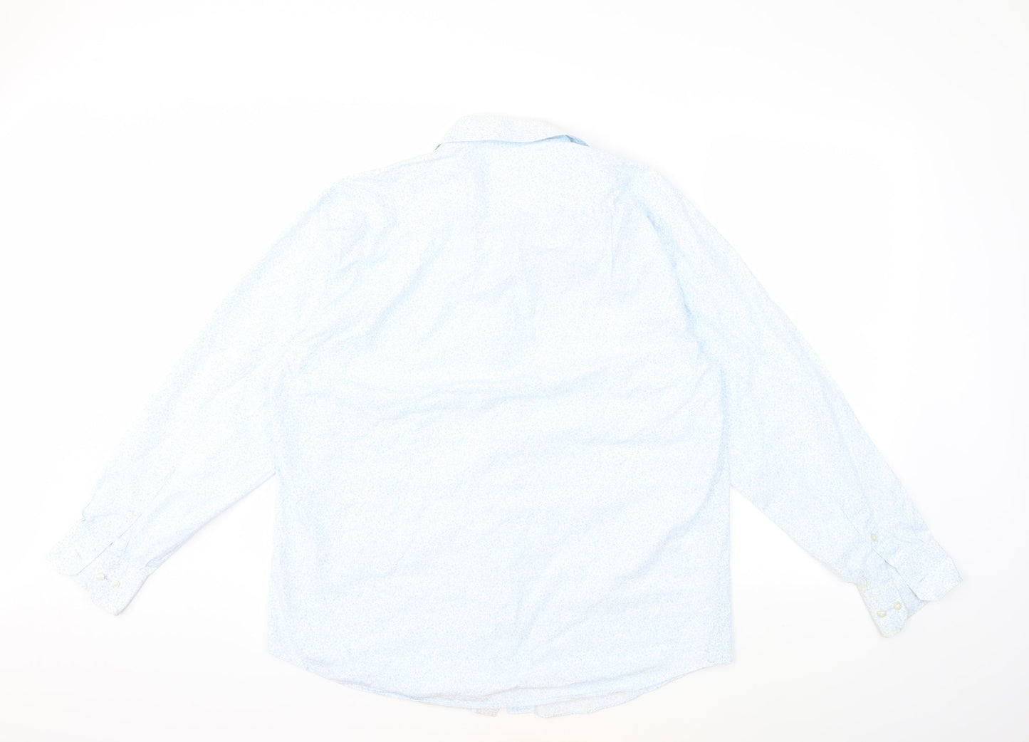 Impressions Womens Blue Floral  Basic Button-Up Size 16
