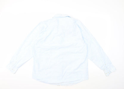 Impressions Womens Blue Floral  Basic Button-Up Size 16
