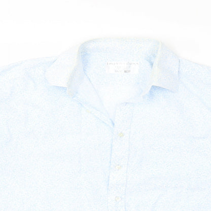 Impressions Womens Blue Floral  Basic Button-Up Size 16