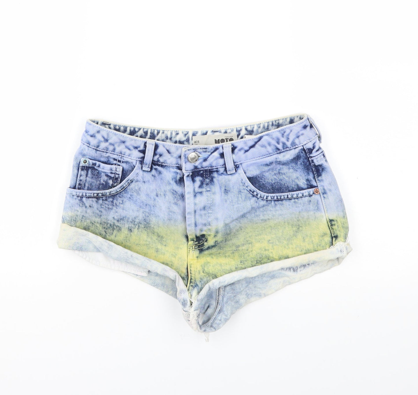 Topshop Womens Blue  Denim Hot Pants Shorts Size 28 in