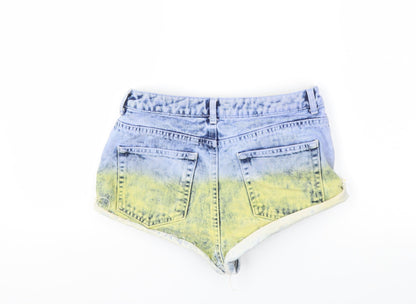Topshop Womens Blue  Denim Hot Pants Shorts Size 28 in