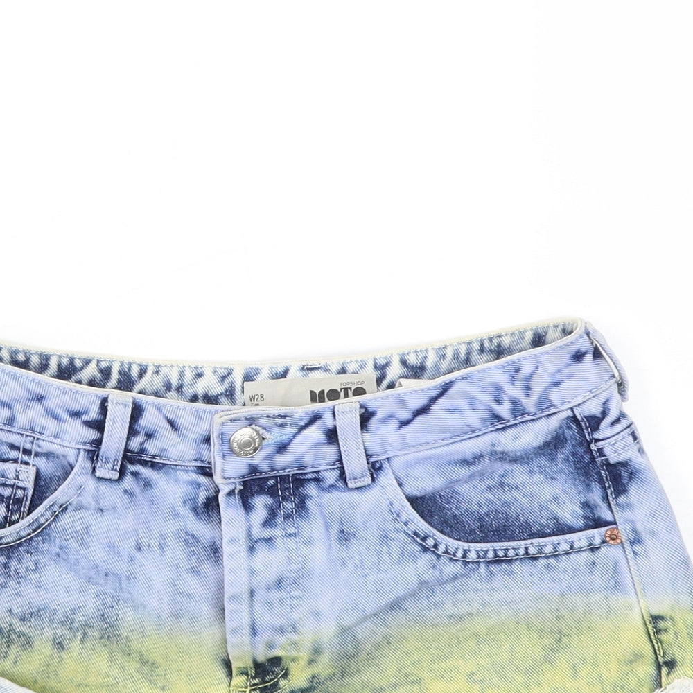 Topshop Womens Blue  Denim Hot Pants Shorts Size 28 in
